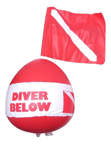 Buceador Debajo De La Pelota Con Bandera De Buceo De Pvc