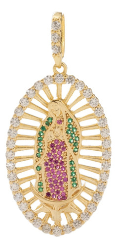 Dije Virgen Guadalupe Swarovski Oro Laminado 18k