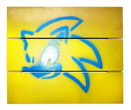 Quadro Placa Palet Decorativo Sonic The Hedgehog