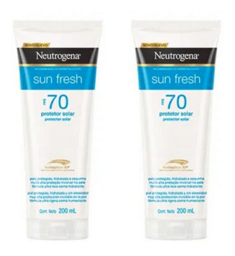 Kit Protetor Solar Neutrogena Sun Fresh Fps70 200ml Cada