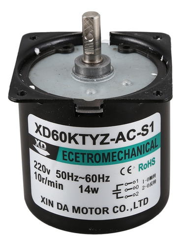 Motor Ac De 60 Ktyz, 220 V, 10 Rpm, Sincronización Eléctrica