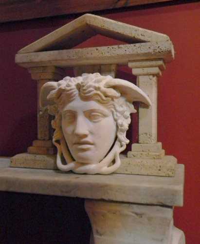 Aplique Cemento Medusa Ornamentación Adorno