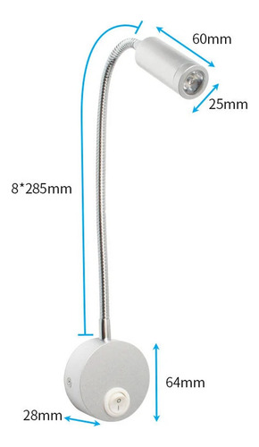 1 X Arandela Led Bed Cabecera Bivolt, Ideal For Reading