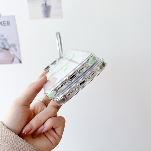 Funda Transparente Magnética Para iPhone, Con Soporte
