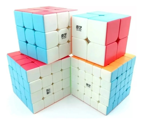 Pack Kit Qiyi Magic Cube 2x2,3x3, 4x4,5x5 Six Colors T