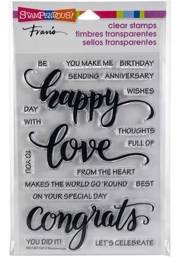 Scrapbooking Sello Silicona Stampendous Frases Happy Love