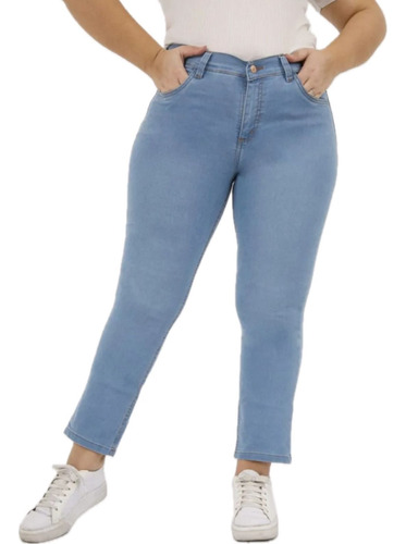 Jeans Mujer Chupin Elastizado Talles Grandes Especiales Gris