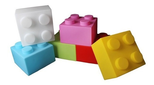 Luminária Infantil Quarto Festa Bloco De Montar Lego Abajur