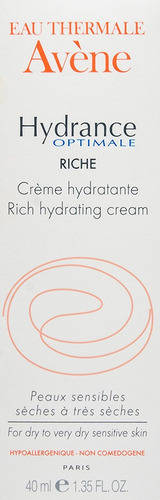 Avene Hydrance Optimale Rich Crema Hidratante, 1,35 Onza Líq