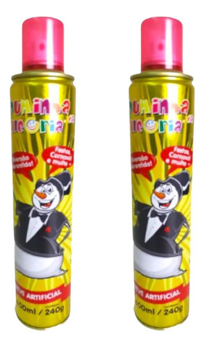  2 Espuma Em Spray Branca Festa Carnaval 450ml- Axé Brasil