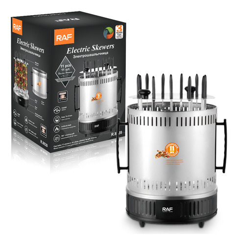 Parrilla Giratoria Eléctrica Anticuchos Pinchos Brochetas Xl