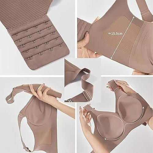 Brasier Floralshe Para Mujer, 4 Hileras, Color Liso