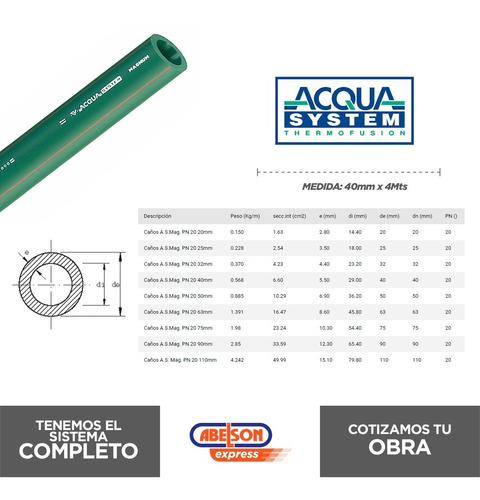 Cano Acqua System Pn12 mm Agua Fria Mercadolibre