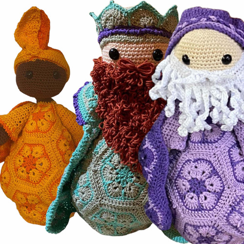 Nacimiento Artesanal Reyes Magos Tejido A Crochet Amigurumi