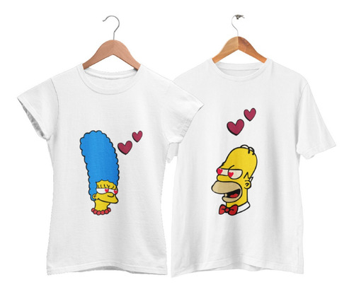 Playeras Parejas Dúo Homero Simpson Regalo Personalizadas .