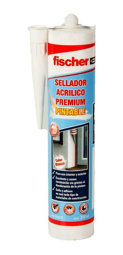 Sellador Acrílico Premium Pintable 310ml Fischer Intemperie