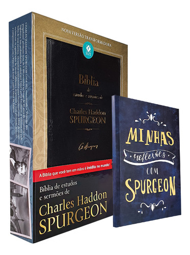 Bíblia De Estudos E Sermões De Charles Spurgeon Nvt E Caderno Anotações