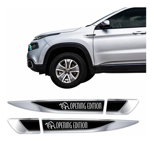 Par Adesivo Aplique Fiat Toro Opening Edition Resinado Res06