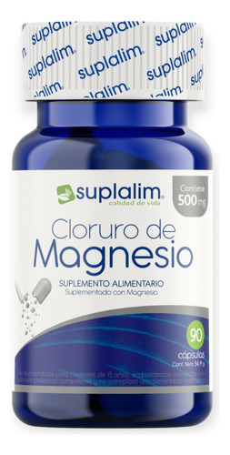 Cloruro De Magnesio 500mg 90 Capsulas - Suplalim
