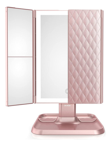 Espejo De Maquillaje Triple Con Luces 3 Modos De Iluminación