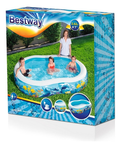 Alberca Inflable Curva 262x157x46cm 2anillos Bestway 54118