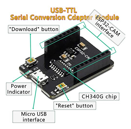 2 Placas Esp32-cam-mb, Esp32-cam W Bt Board Esp32-cam-m De P