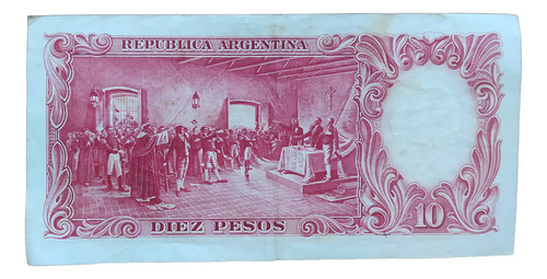 Argentina 10 Pesos Moneda Nacional Reposición Bottero 1960