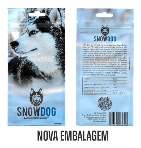 Imagem 7 de 9 de Pasta Termica Snowdog Husky 3g 12.8w/mk Alta Performance