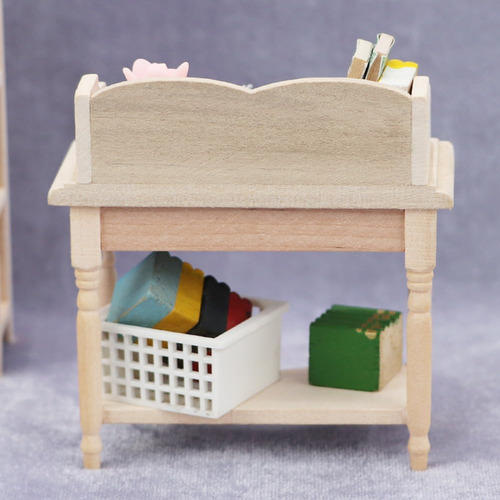 Escritorio De Casa De Muñecas, Mini Escritorio De Madera Par
