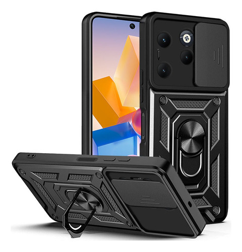 For Infinix Hot 40 Pro Sliding Cover Hard Stand Armor Case