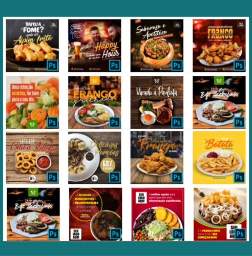 Pack 616 Artes Psd Restaurante + Cardápios E Menu Com Brinde
