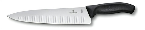 Faca do Chef Swiss Classic com sulcos 25 cm Preta Victorinox