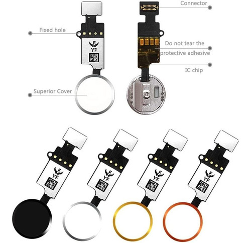 Gvkvgih Botón De Inicio Touch Id Clave Principal Flex Cable