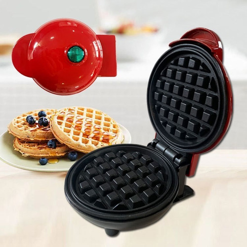 Imagen 3 de 5 de Mini Waflera Eléctrica Antiadherente 350w Tostadora Sandwich