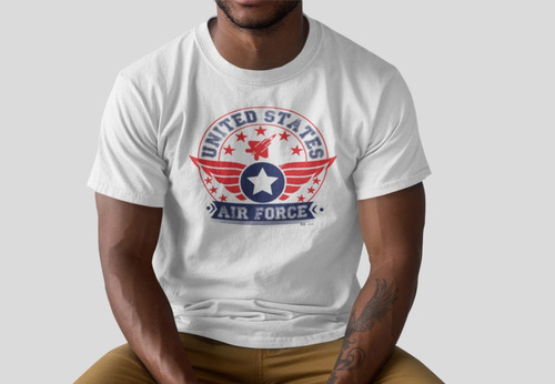 Camiseta Estampada Manga Curta Algodão Americana Air Force