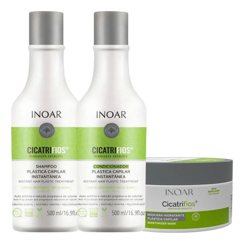Cicatrifios Inoar Kit Shampoo E Cond 2x500ml + Máscara 250g