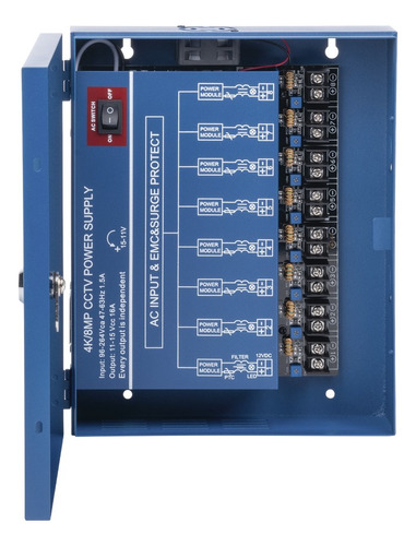 Fuente De Poder Profesional Epcom 8 Camaras 4k 16 Amp