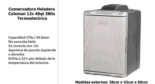 Imagen 4 de 10 de Conservadora Termoelectrica Coleman 40qt Portatil Auto 12v P