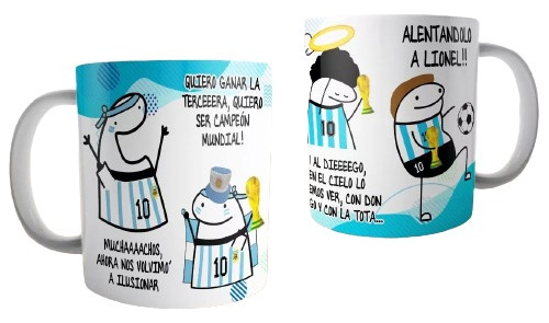 Taza Ceramica Florks Muchachos Messi Mundial Hinchada 