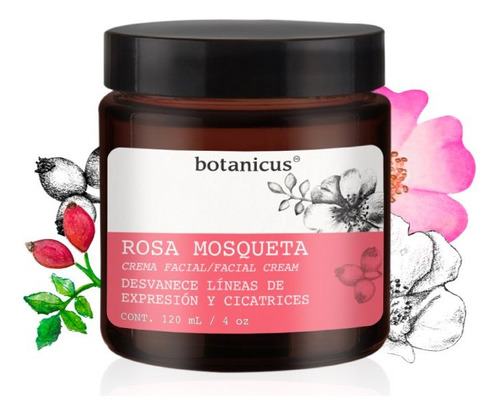 Crema Facial Botanicus Rosa Mosqueta para piel seca/sensible de 120mL