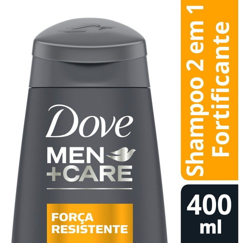 Shampoo 2 Em 1  Men Care Força Resistente Frasco 400ml Dove