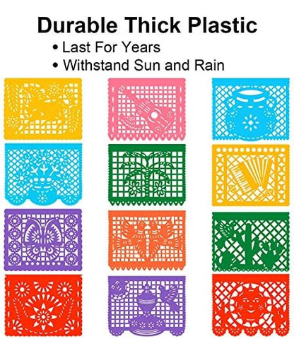 3 Pacotes De Banners Mexicanos, Banner De Papel Picado De 6