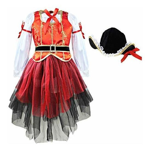 Niños Niñas Tres Piezas Pirata Halloween Cosplay Traj...