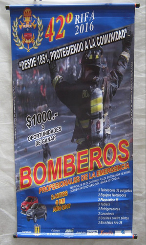 Bomberos Valparaiso Pendon Rifa Año 2016