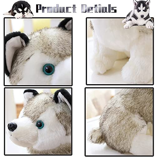 Enhopty Perros Husky De Peluche De Lobo Husky De 8 Pulgadas,