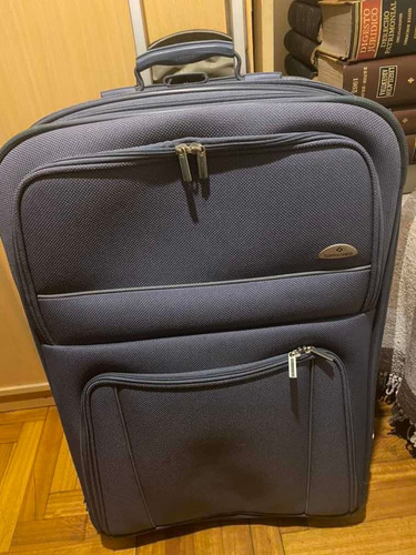 Valija Samsonite De Tela Reforzada Grande Color Celeste Azul
