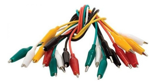 Juego De 10 Cables De 26 Cm Con Caimanes Chicos Cai-201