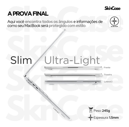 Capa Para Macbook Air 13.6 Com Chip M4 M3 M2 2022 Até 2025+