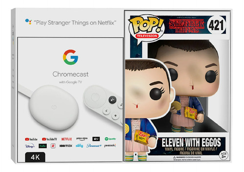 Google Chromecast tv Gen 4 4k + Funko pop - Tecnobox