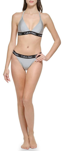 Bikini Calvin Klein Logo Tape - Gris